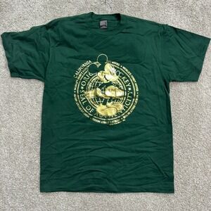 Sherry's Best Mickey Mouse T Shirt Men Large Green Gold Seal of Authenticity USA